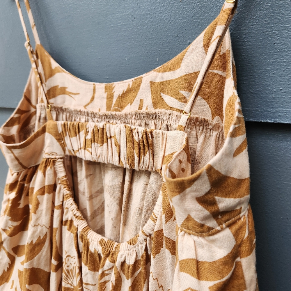 Madewell Linen-Blend Cami Midi Dress in Tropicale Floral - Size Small - Picture 9 of 11
